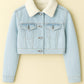 Denim blue fur denim jacket