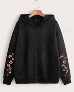 Black Zipper Hoodie