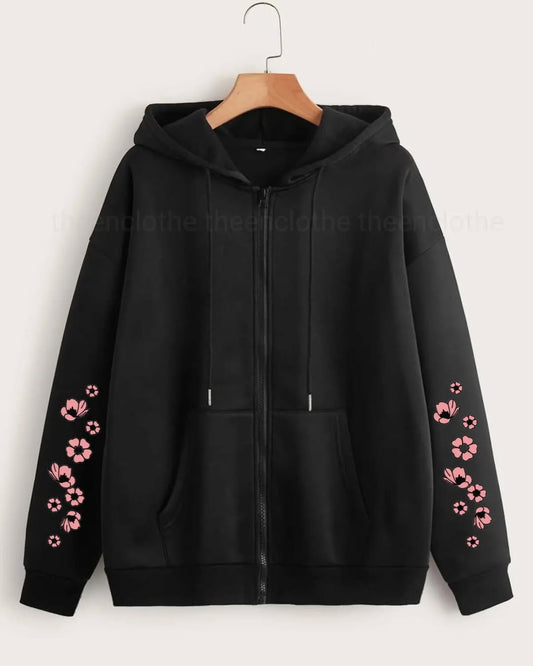 Black Zipper Hoodie