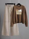 Brown Sweatshirt with Beige Flapper Trouser