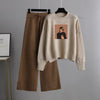 Beige Sweatshirt with  Brown Flapper Trouser
