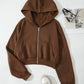 Dark brown Crop Zipper