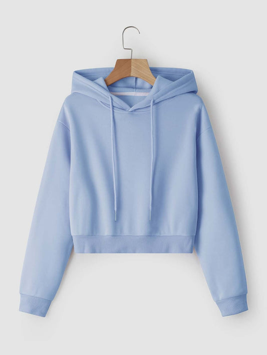 Skyblue Crop Hoodie