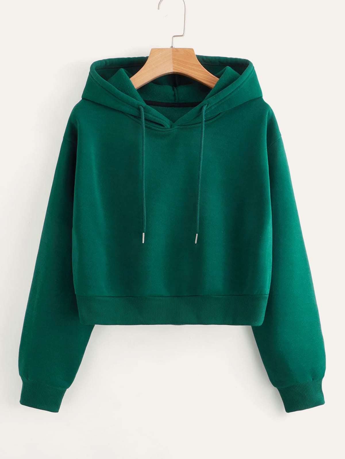 Bottle green Crop Hoodie