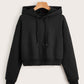Black Crop Hoodie