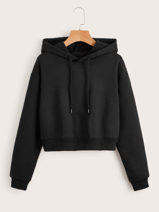 Black Crop Hoodie