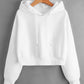 White Crop Hoodie