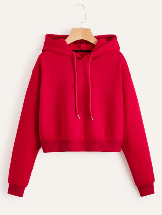 Red Crop Hoodie