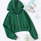 Bottle green Crop Zipper