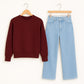 Sweatshirt With IceBlue  Wide Leg Jeans