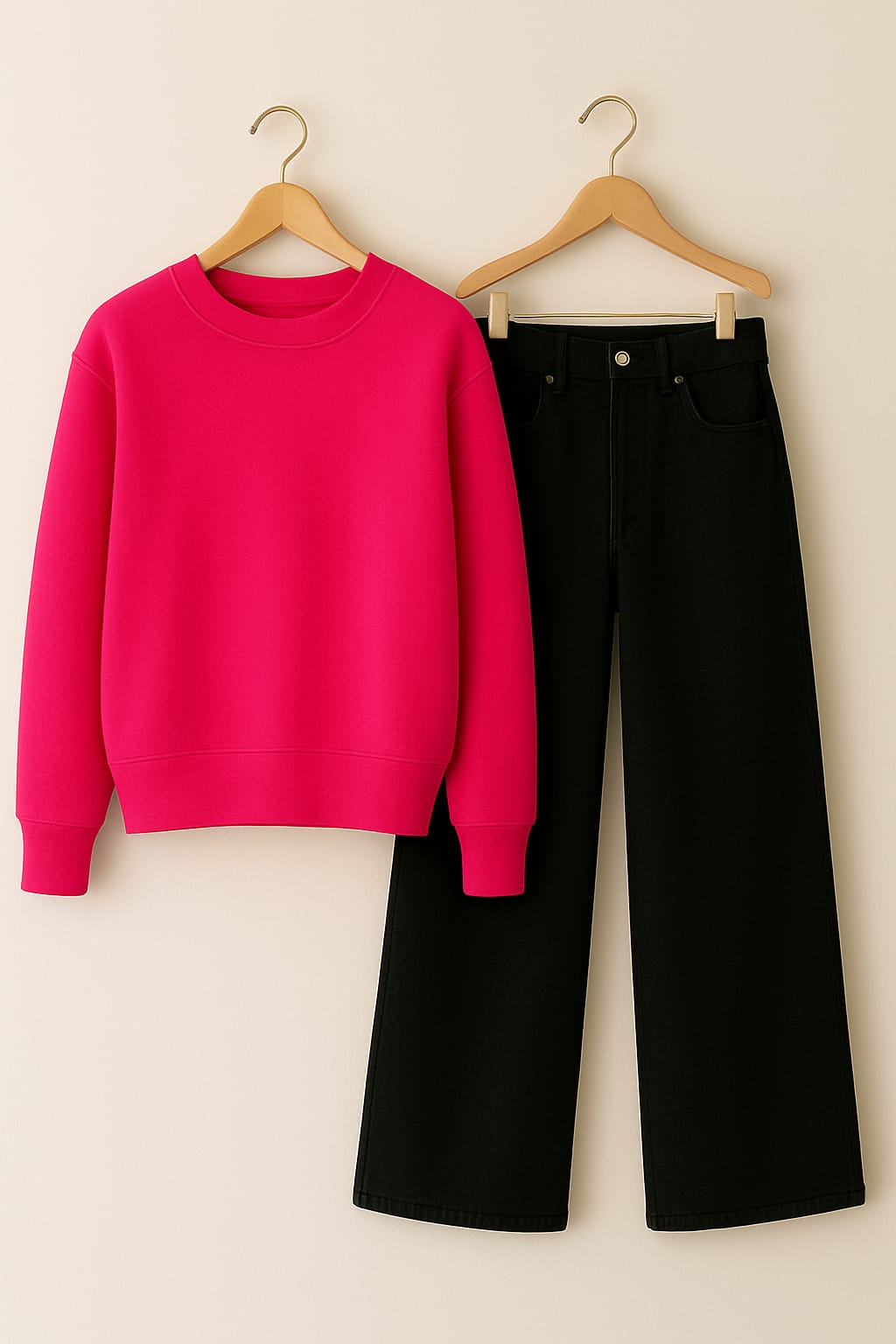 Sweatshirt With Black Wide Leg Jeans