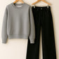 Sweatshirt With Black Wide Leg Jeans