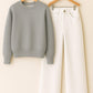 Sweatshirt With White Wide Leg Jeans
