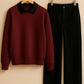 Collared Sweatshirt With Black Wide Leg Jeans