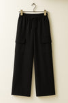 Black Cargo Flapper Trousers