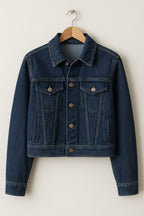 DARKBLUE CROP DENIM JACKET