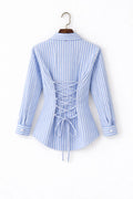 Blue lining Fitted Button Down Shirt