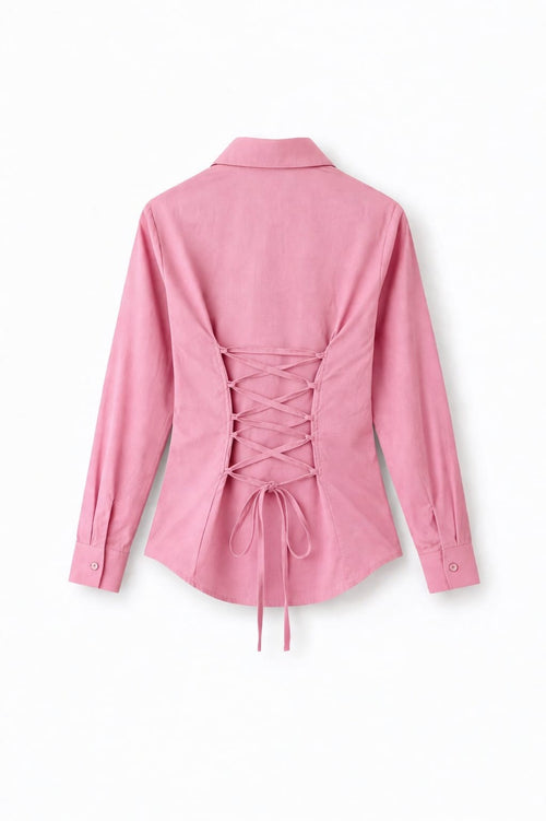 Baby Pink Fitted Button Down Shirt