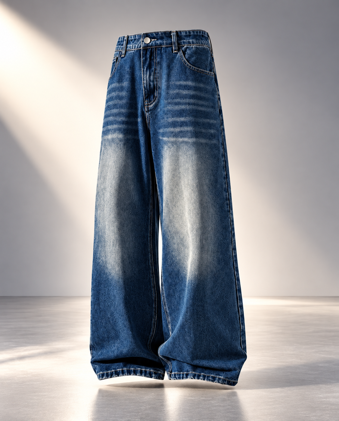 Vintage Dark-Blue Faded Jeans