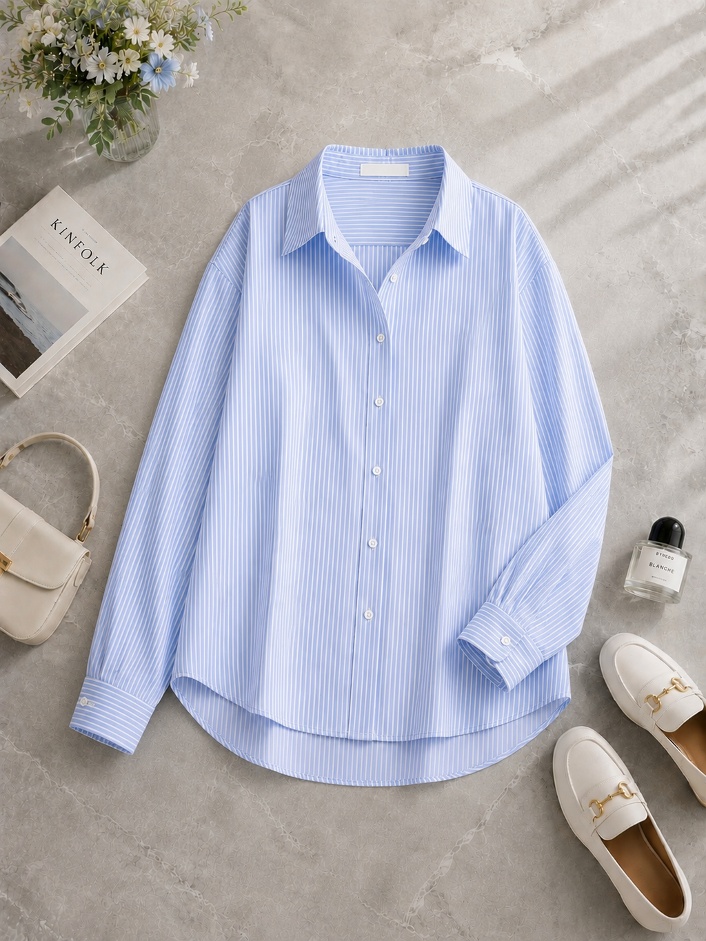 Striped Blue Button Down Shirt