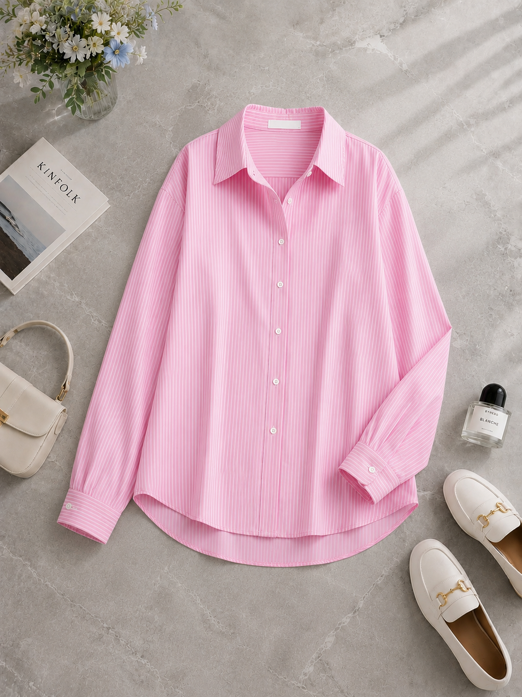 Striped Pink Button Down Shirt