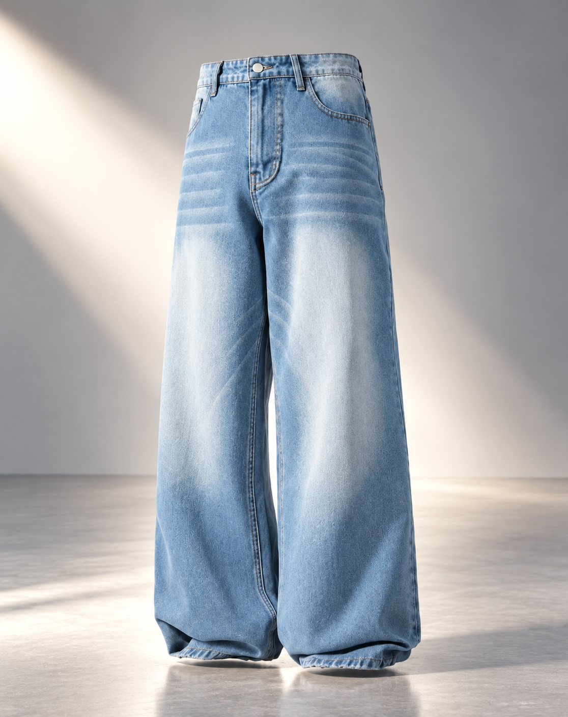 Vintage Ice-Blue Faded Jeans